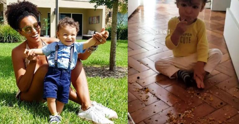 Sheron Menezzes diverte fãs com a bagunça de Benjamin no café da manhã: ”Espalhou no chão e comeu”
