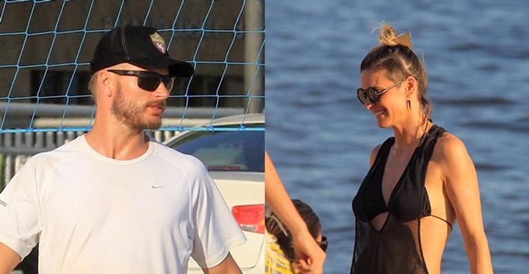 Rodrigo Hilbert e Fernanda Lima curtem a praia com os filhos no Rio
