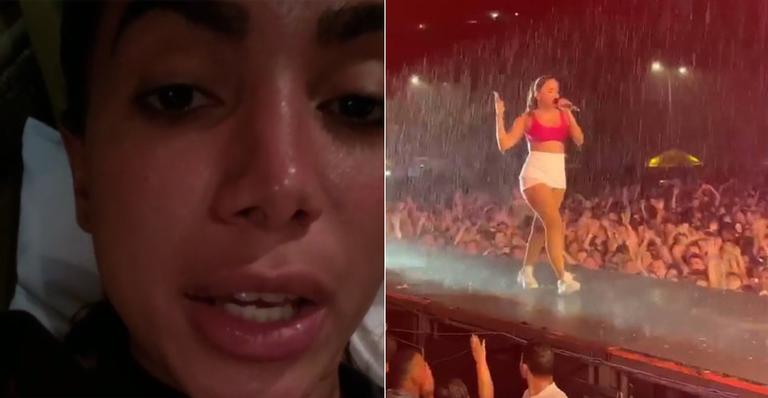 Abatida, Anitta tranquiliza fãs após tempestade em show: ”Estou bem”