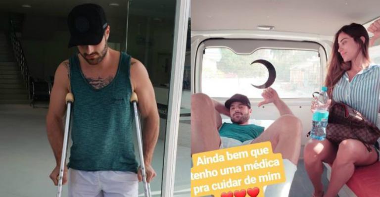 Em lua de mel, Alok surge com o pé engessado e ganha mordomias em hotel
