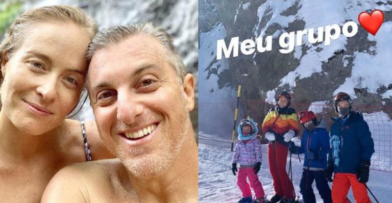 Depois da África, Luciano Huck e Angélica levam os filhos para esquiar