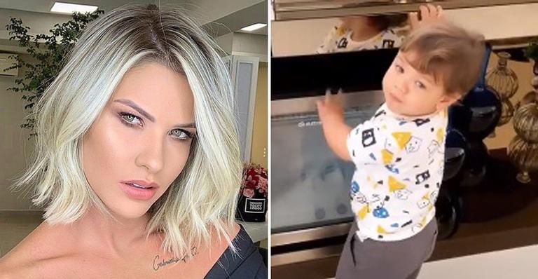 Filho de Andressa Suita pede doce, mas leva bronca da mãe: ”Estava comendo tudo”