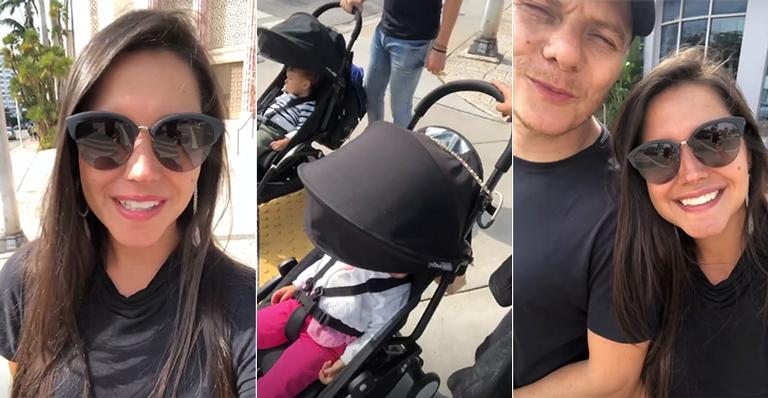 Thais Fersoza e Michel Teló viajam para Miami com os filhos