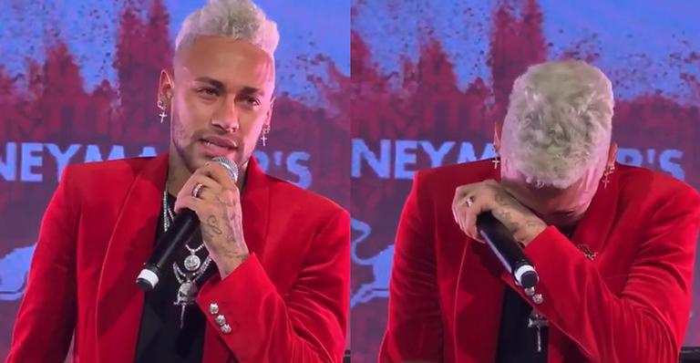 Neymar Jr chora durante discurso: ‘Fase que não está 100% feliz’
