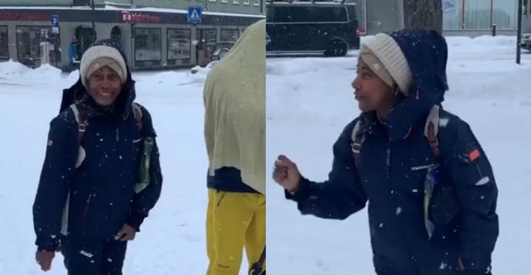 Glória Maria passa sufoco durante gravação, mas não perde a pose: ”Pensam que é fácil?”