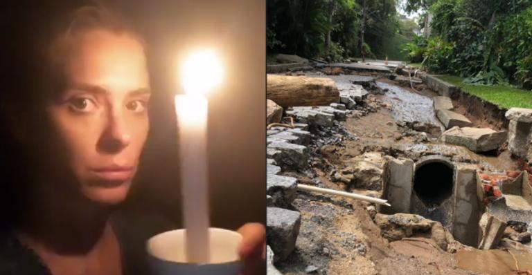 Carolina Dieckmann mostra estragos da chuva em sua rua e se espanta: “Meu pai do céu”