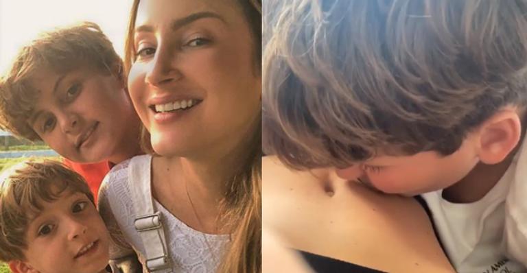 Fofura! Claudia Leitte ganha carinho dos filhos e mostra empolgação dos meninos com a nova bebê