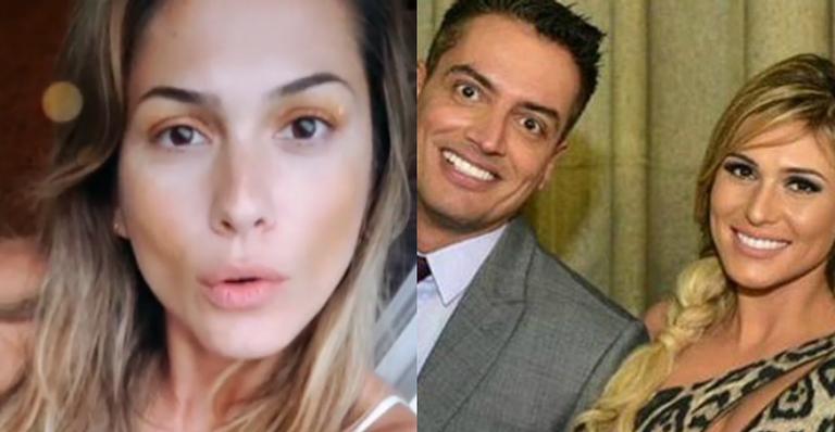 Lívia Andrade recebe Leo Dias em sua mansão e brinca: ”Tá babado”