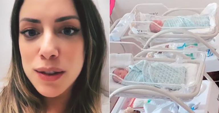 Fabiana Justus revela condição clínica das filhas gêmeas após nascimento prematuro