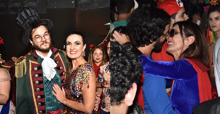 Fátima Bernardes é coroada rainha de baile e beija muito em Recife