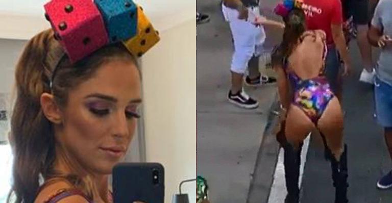 Rafa Brites se joga em carnaval de rua e é flagrada rebolando no meio da rua