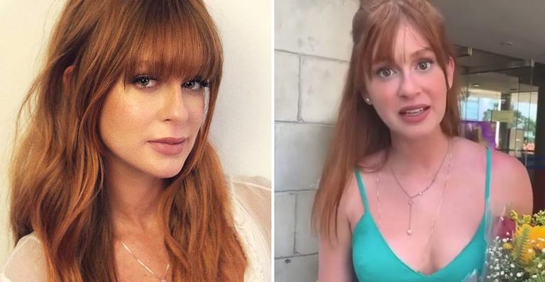 Em vídeo, Marina Ruy Barbosa ganha flores e se emociona com apoio dos fãs
