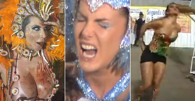 Tapa-sexo, tombos, sangue: relembre os perrengues das musas no Carnaval