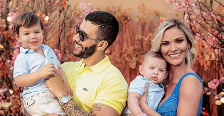 Gusttavo Lima leva primogênito para passeio de cavalo: ”Vê se eu aguento”