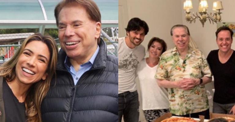 Longe da folia, Silvio Santos faz noite de pizza com amigos e a filha, Patricia Abravanel