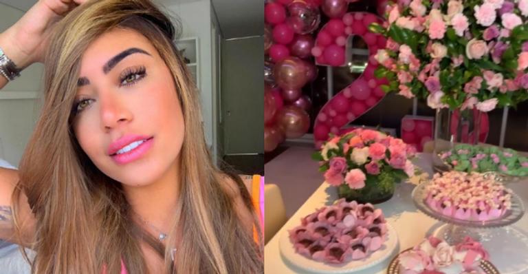 Bolo generoso, flores e muitos docinhos: Confira os detalhes da festa de Rafaella, irmã de Neymar Jr.