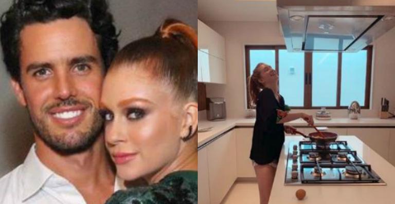 Marina Ruy Barbosa cozinha para o maridão e divide momento íntimo: ”Domingos perfeitos”