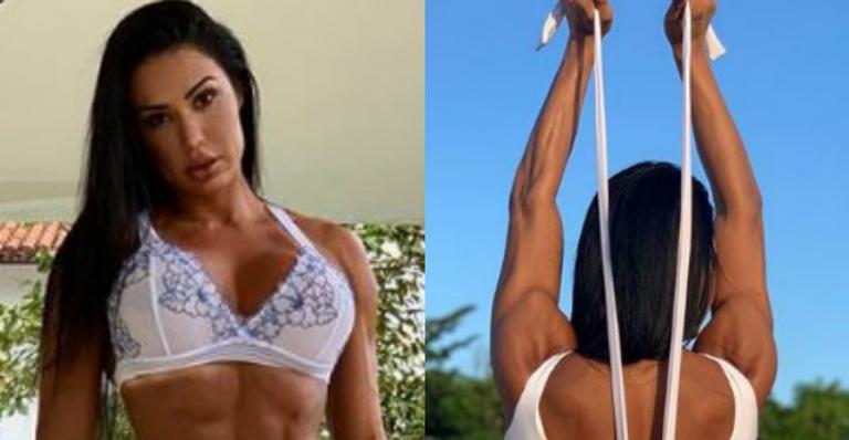 Gracyanne Barbosa puxa calcinha acima da cabeça em novo clique ousado: ”Não Doeu”