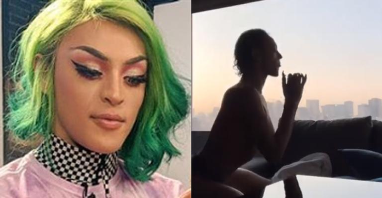 Pabllo Vittar treina de cueca em quarto do hotel e exibe bumbum colossal