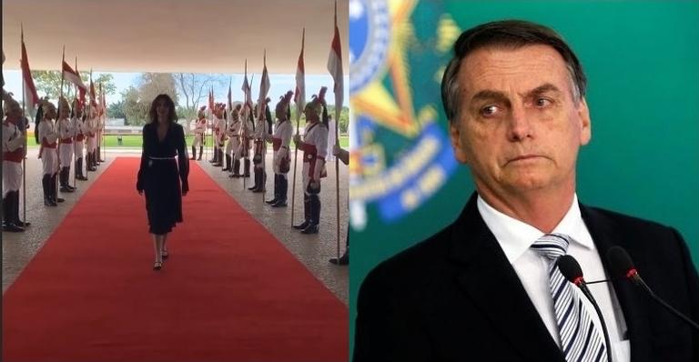 Luciana Gimenez desfila no Palácio do Planalto e encontra Presidente Bolsonaro