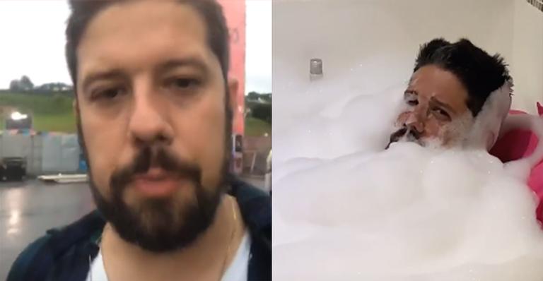 Phelipe Siani é flagrado em banho de banheira após drama no Lollapalooza