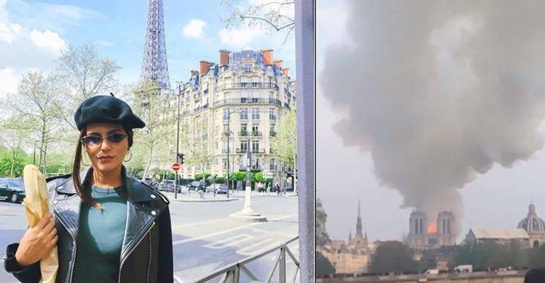 Antonia Morais filma incêndio na catedral de Notre-Dame, em Paris: “Muita fumaça”