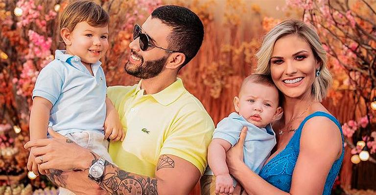 Andressa Suita flagra Gusttavo Lima fazendo arte com os filhos em casa