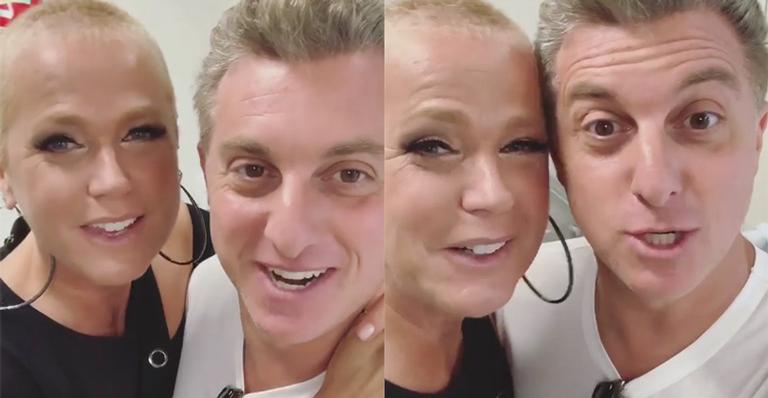 Xuxa e Luciano Huck trocam carinhos em aeroporto no Rio
