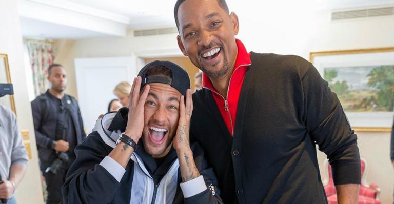 Neymar Jr se emociona ao conhecer Will Smith: ”Não esperava”