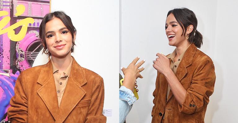 Após rumores de affair, Bruna Marquezine prestigia evento do irmão de Giovanna Ewbank