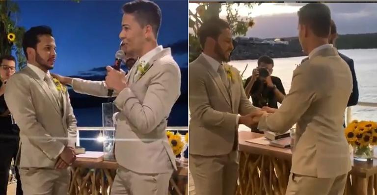 Carlinhos Maia se casa com Lucas Guimarães e não segura a emoção: ”Dois caras e o Brasil inteiro vendo”