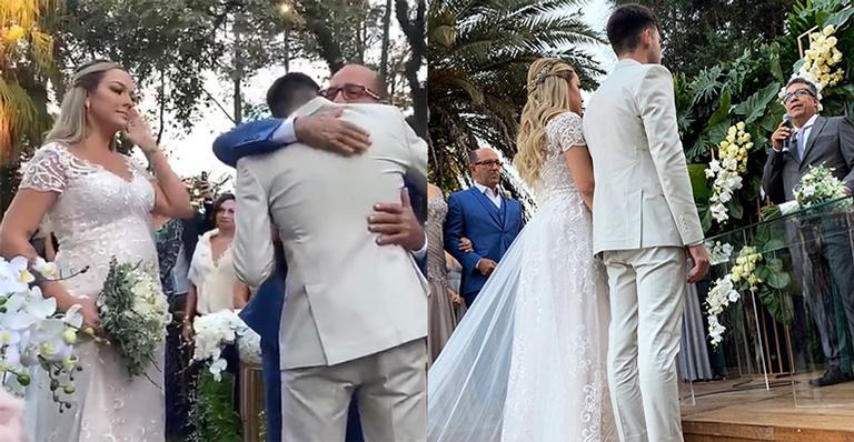 Com vestido clássico, Carol Dantas se casa com Vinicius Martinez