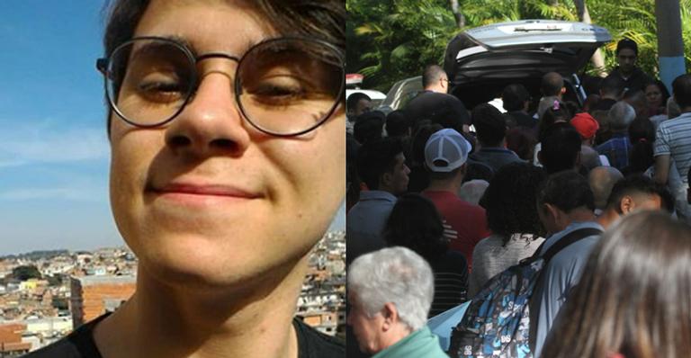 Multidão acompanha a chegada dos corpos do ator Rafael Miguel e de seus pais