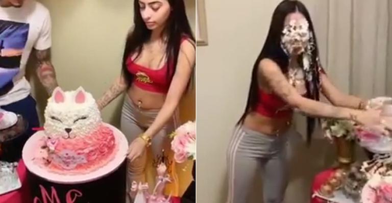 Namorado de MC Mirella causa no aniversário da funkeira e divide opiniões na web