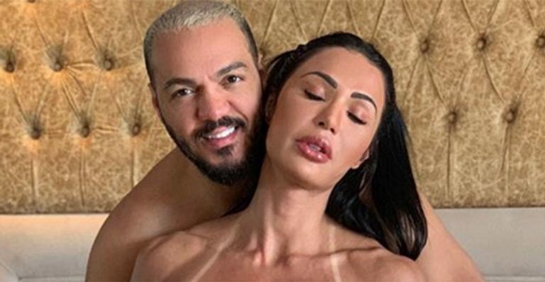 De calcinha, Gracyanne Barbosa empina o bumbum em foto ousada com Belo: ”Meu tudão”