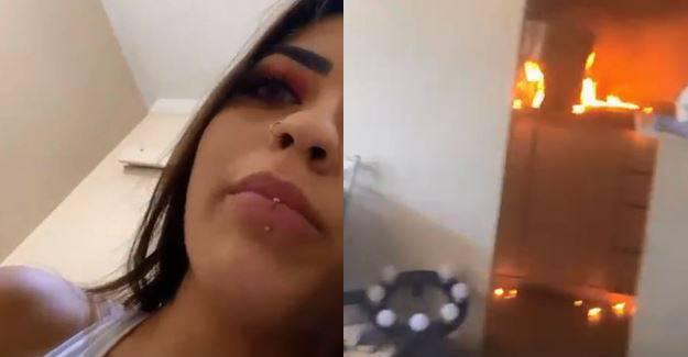 Apartamento de MC Mirella pega fogo e cantora se desespera: “Não sei o que fazer”