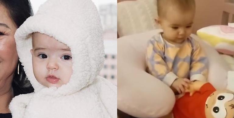 Zoe, filha de Sabrina Sato, fica encantada com boneca da Turma da Mônica: ”Conversou e gritou”