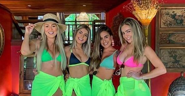 Ex-BBBs Isabella, Paula, Hariany e Carol Peixinho surgem com looks combinados