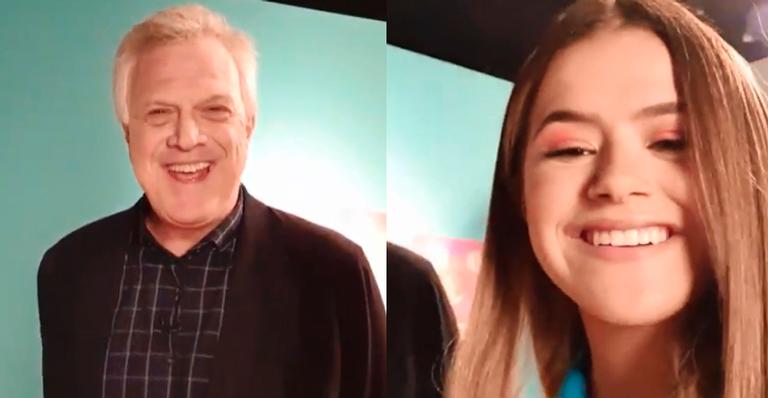 Maisa Silva comemora presença de Pedro Bial no SBT: ”Ele veio!”