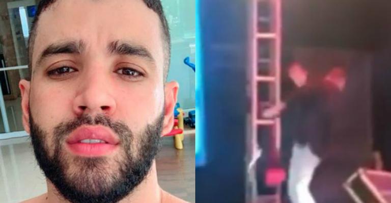 Gusttavo Lima é atingido no rosto durante show na Bahia e reação surpreende fãs
