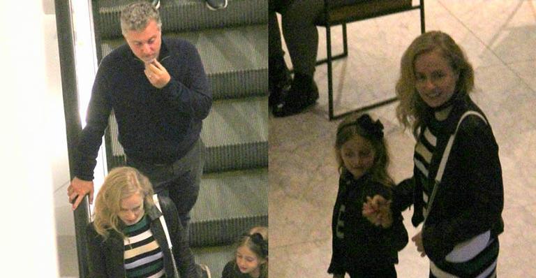 Angélica e Luciano Huck fazem raríssima aparição com os três filhos em shopping