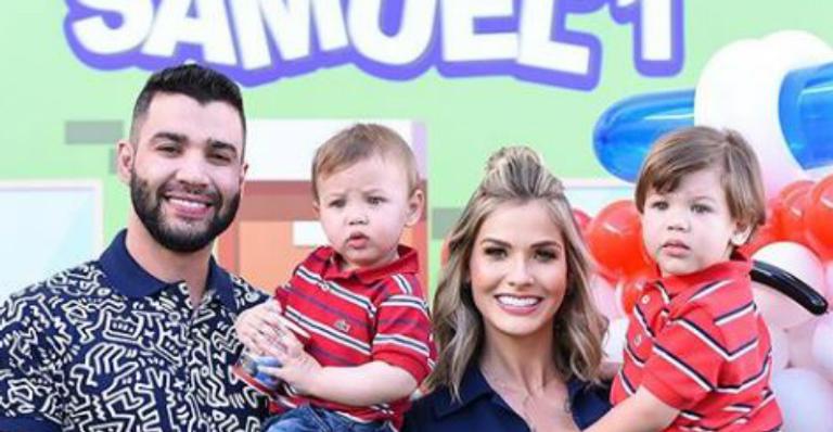 Andressa Suita flagra filhos encantados com Gusttavo Lima no balanço