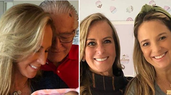 Helô Pinheiro e o marido paparicam a netinha Manu em momento fofíssimo