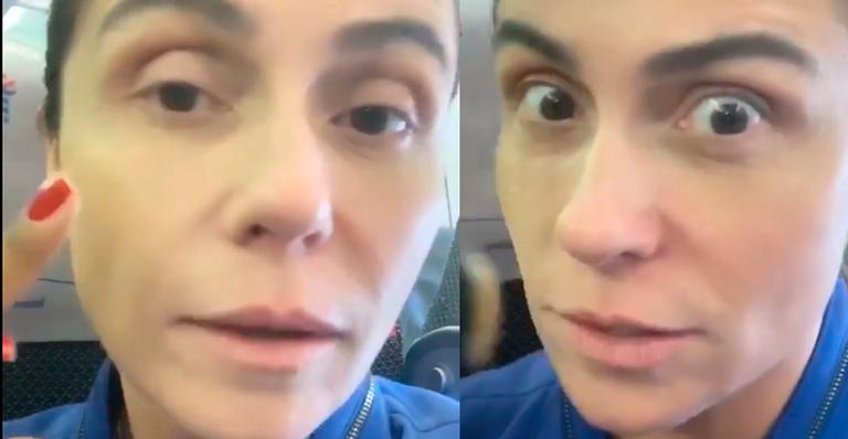 Giovanna Antonelli dribla a correria e se maquia em pleno vôo: ”Não tem tempo ruim”