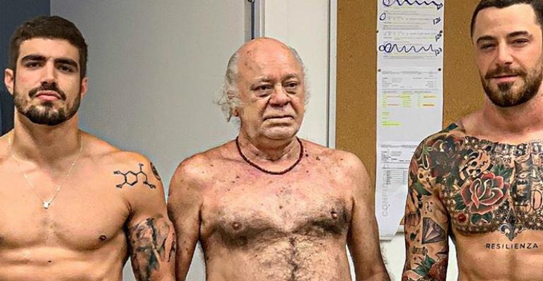 Caio Castro posa seminu ao lado de Felipe Titto e veterano Tonico Pereira: ”Tanto faz”