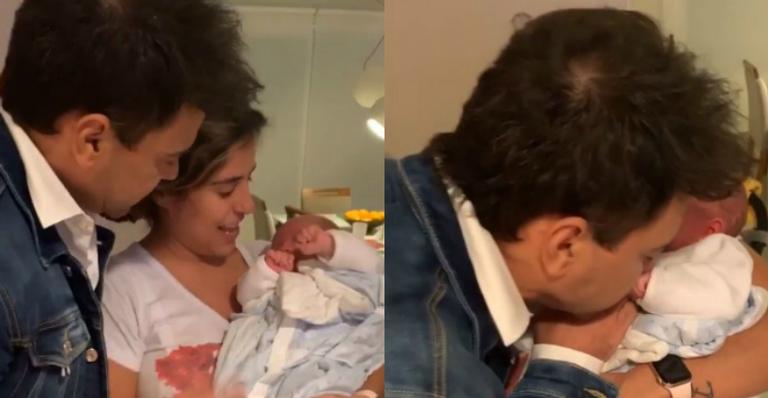 Vovô coruja! Zezé di Camargo paparica muito o neto na casa de Camilla Camargo e fofura encanta fãs