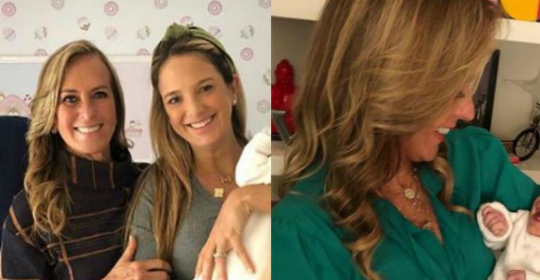 Tici Pinheiro flagra a mãe, Helô Pinheiro, paparicando muito a netinha e beleza da bebê derrete fãs
