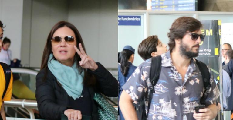 Ele cresceu! Adriana Esteves e Vladmir Brichta fazem raríssima aparição com filho em aeroporto