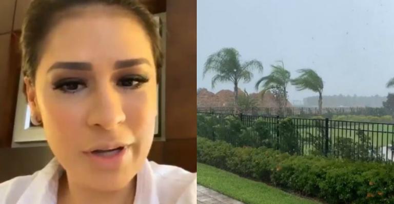 Simone e Kaká Diniz registram chegada do furacão em sua casa nos EUA: ”Agora começou”