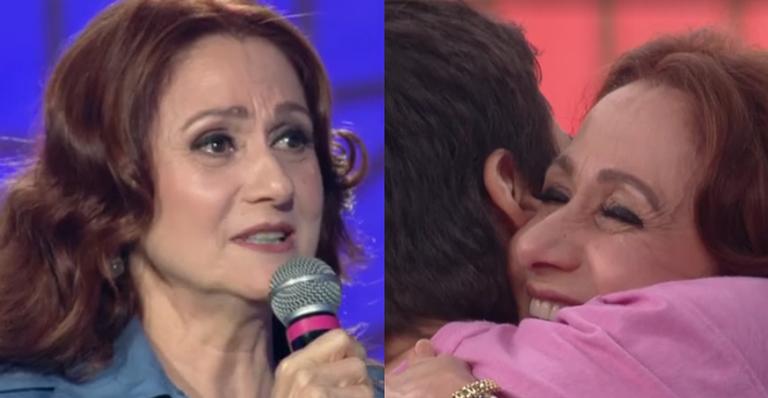 Fátima Bernardes chama filho de Zezé Polessa no palco: ”Vai ser avó ou não?”